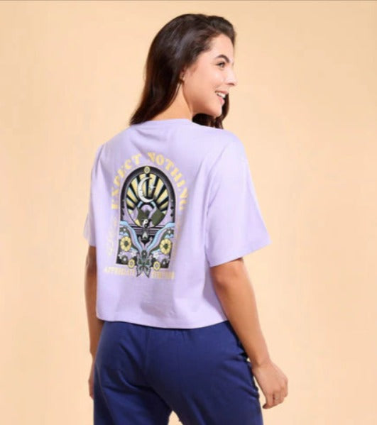 Enamor Beautiful back printed oversized top for women